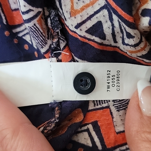 Lucky Brand Boho Tunic Small Blue Printed Boho V Neck - Picture 5 of 6